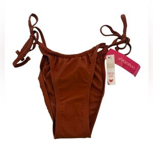 Xhilaration Women’s Swim Bikini Bottom Rust High Leg Scoop Waist Size XS